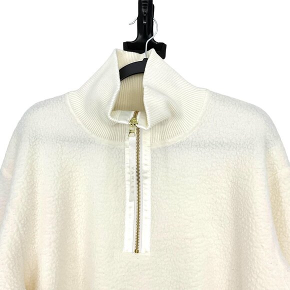 Varley Roselle Sweatshirt Womens Large White Fleece Half Zip Mock Neck Pullover - Picture 2 of 15